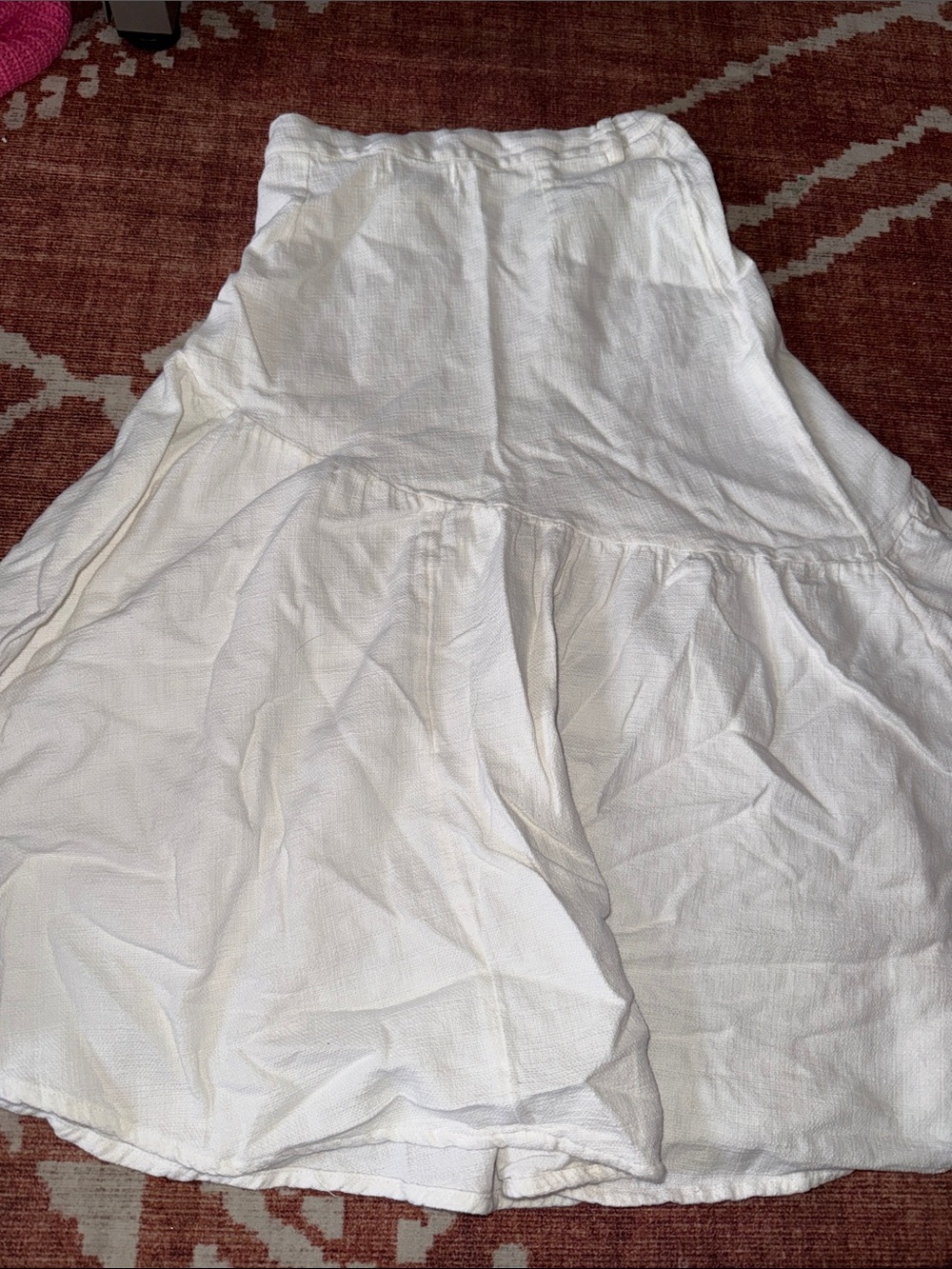 Urban Outfitters White Tiered A-Line Midi Skirt - Picture 3 of 3